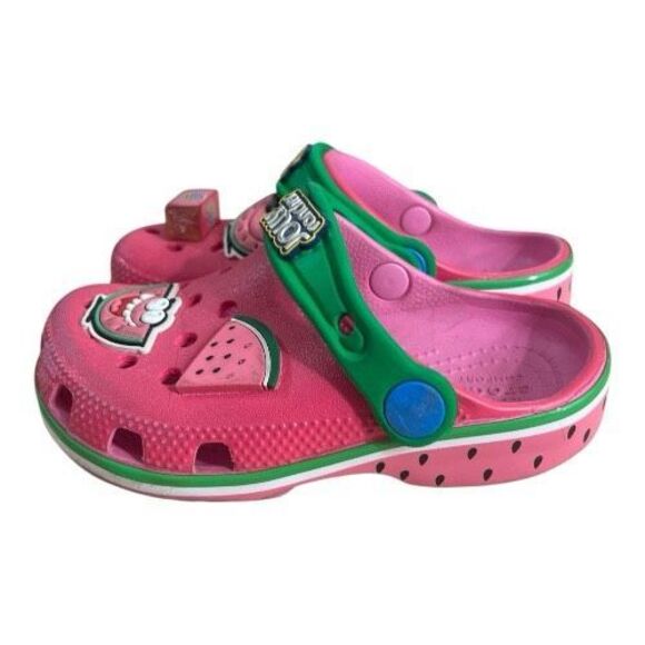 Crocs Jolly Rancher Classic Clog Size C9 Kids Pink Green Watermelon Classic - Picture 1 of 11